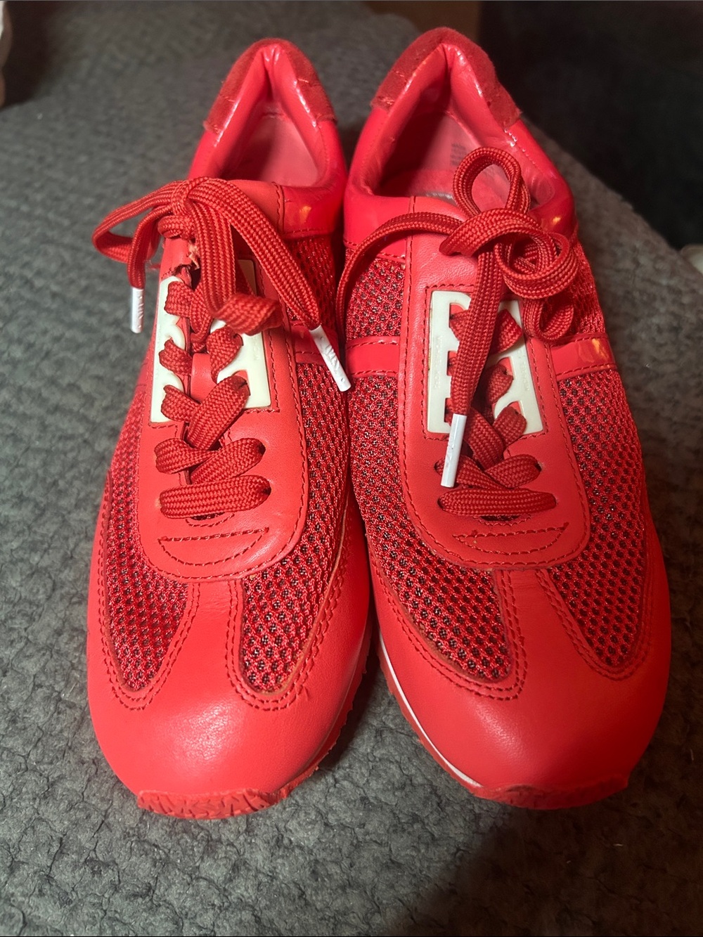 MICHAEL Michael Kors Maggie Trainer Red Mesh Sneakers, Sz 7